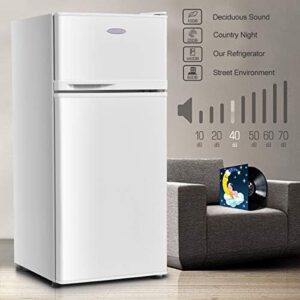 Costway 3.4 cu. ft. 2 Door Compact Mini Refrigerator Freezer Cooler in white  