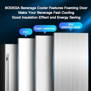 BODEGA Beverage Cooler 24 Inch, Stainless Steel Beverage Fridge for 180 Cans