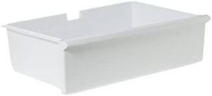 General Electric WR32X1104 Refrigerator Crisper Drawer in use, showing its transparent design and perfect fit