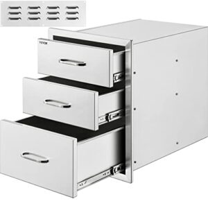 VEVOR 18x23 Inch Outdoor Kitchen Stainless Steel BBQ Drawers with Chrome Handles