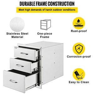 VEVOR 18x23 Inch Outdoor Kitchen Stainless Steel BBQ Drawers with Chrome Handles