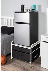 Fridge Stand Supreme - Drawer Organization with White Frame and Black Drawers