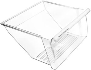 Crisper Bin replacement drawer for Whirlpool, Kenmore, and Maytag refrigerators, ensuring fresh produce storage.