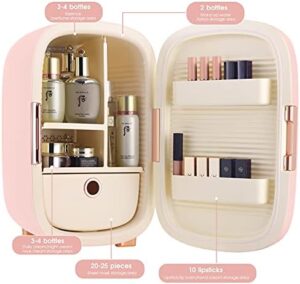 IKER Beauty Mini Fridge in pink, perfect for skincare and makeup storage