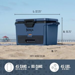 Ninja FB151BL FrostVault 50qt Hard Cooler with Dry Zone and Heavy-Duty Insulation