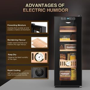 Electric Cigar Humidor with precise temperature and humidity control for optimal cigar storage