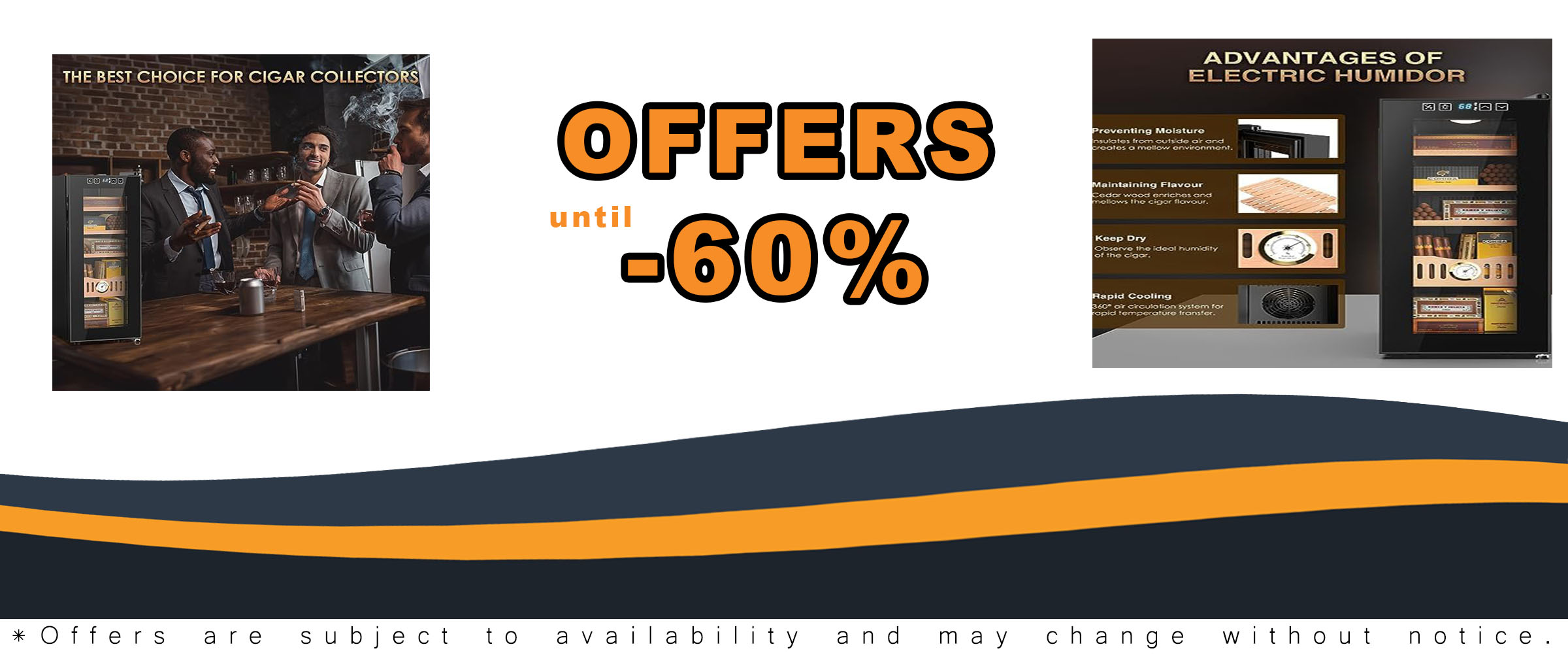 Electric Cigar Humidor with precise temperature and humidity control for optimal cigar storage