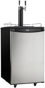 Danby DKC054A1BSL2DB Kegerator with Dual Taps, Auto Defrost, and Reversible Door
