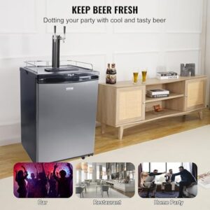 VEVOR Beer Kegerator with Dual Tap Draft Beer Dispenser and CO2 Cylinder