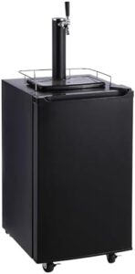 PioneerWorks Beer Kegerator, Single Tap Draft Beer Dispenser with Stainless Steel Keg Refrigerator and Temperature Control