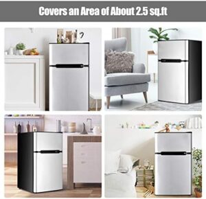 GOFLAME Compact Refrigerator with Freezer, Grey - Perfect for Home and Office