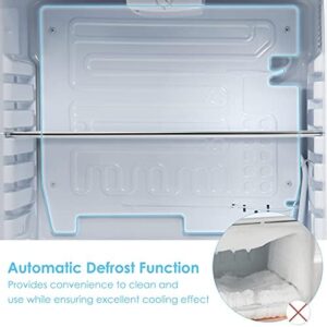 Costway Compact Refrigerator, 2.4 cu ft. Single Door Small Fridge with Auto Defrost and Adjustable Temperature