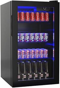 ARLIME Beverage Refrigerator 120 Can Mini Fridge Cooler with Glass Door and Adjustable Shelves