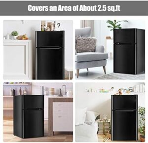 GOFLAME Compact Refrigerator with Freezer in Black, ideal for apartments and offices  