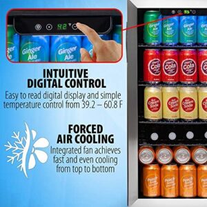 Deco Chef Beverage 118-Can Beverage Refrigerator with Glass Door, Digital Temperature Control, and Cooling Convection Fan