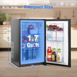 Techomey 12V Semi Truck Refrigerator in black, designed for trucks, cars, and RVs, featuring a lockable reversible door.