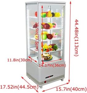 INTSUPERMAI Commercial Glass Refrigerated Cake Display Case with LED Lighting and Automatic Defrost  