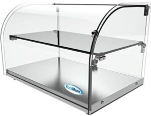 KoolMore 22" Commercial Countertop Bakery Display Case with Front Curved Glass and Rear Door - showcasing baked goods