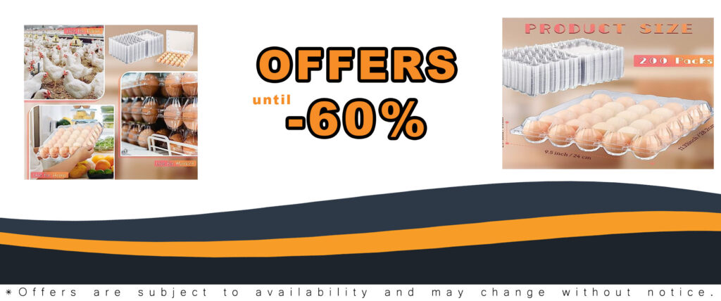 Clear plastic egg cartons holding 30 eggs, ideal for storage and transport.