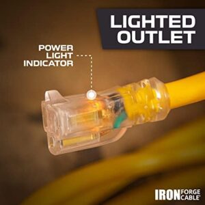 200 Foot Lighted Outdoor Extension Cord for Garden and Major Appliances