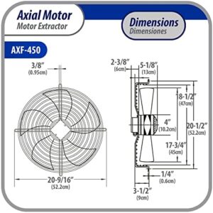 Appli Parts Axial Fan Motor Guard Mounted 17-3/4in (450mm) Fan Blade for Cold Room Evaporators  