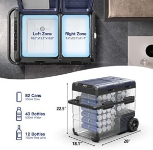 BODEGACOOLER 12 Volt Car Refrigerator 59 Quart with Dual Zone WiFi Control