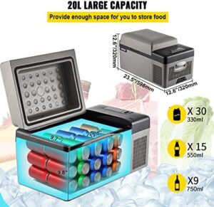 VEVOR Portable Refrigerator 21 Quart with App Control for Easy Temperature Adjustments