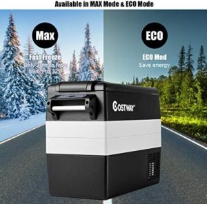 Costway Portable Car Refrigerator with LCD Display, Shockproof Design – 55-Quart