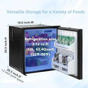Smad 2.1 Cu.Ft. RV Refrigerator, black, compact design, perfect for RV, truck, boat, and camping