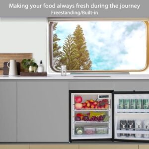Smad 2.1 Cu.Ft. RV Refrigerator, black, compact design, perfect for RV, truck, boat, and camping