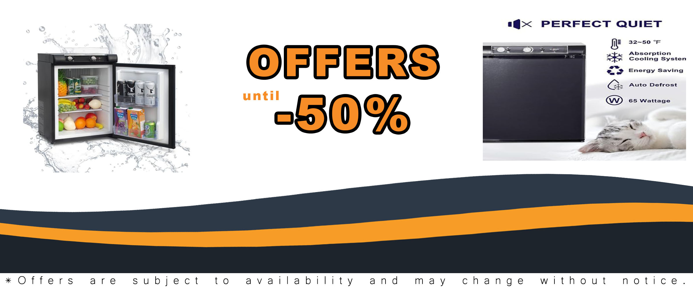 Techomey Small Propane Fridge for Camper 2.1 CuFt, black compact fridge for vehicles, motorhomes, and garages