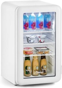 Cooluli Decor 2.4 cu ft Compact Mini Fridge with Glass Door - Beverage Cooler - Small Refrigerator for Bedroom, Office, Dorm - Ideal for Soda Drinks, Beer - Digital Temperature Control (White)