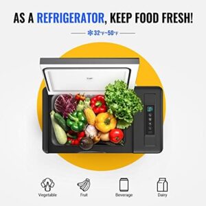 BougeRV 12 Volt Refrigerator 12V Car Fridge 30 Quart Portable Freezer Compressor Cooler Compressor Freezer, 12/24V DC 110~240 Volt AC, -7℉~50℉ for Truck RV SUV (Black)