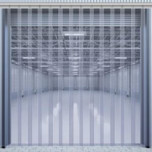 Juexica Plastic Strip Door Curtain Kit 0.08'' winter Thickness PVC Freezer Door Curtain Smooth Waterproof Hurricane Shutters Gate for Cooler Warehouse Garage Industry(Simple Style,96 x 118 Inch)