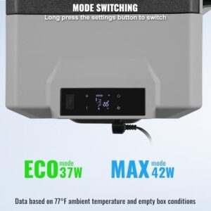 VEVOR Car Refrigerator, 12 Volt Car Refrigerator Fridge, 40 L Single Zone Portable Freezer with Wheels and Handle, -4℉-68℉, 12/24V DC and 100-240V AC Compressor Cooler for Outdoor, Camping