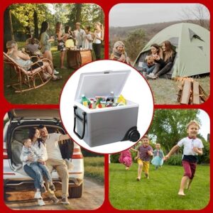 Koolatron 12V Rolling Car Fridge 34L/36QT, Cools & Warms, Plug-in Wheeled Cooler, 2-Way Design, 12 Volt DC Cord, Iceless Thermo Electric, Cooling/Warming, for Travel Camping Trucking Road Trip, Gray