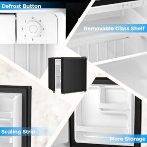 Antarctic Star Compact Refrigerator Mini Fridge for Drink, Ice Cream, Vegetable, Fruit, 1.4 Cu. Ft, Bottle Racks and Defrost Button, for Bedroom, Office, Garage, Dorm, Black