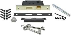 Nostalgic Warehouse 727464 Craftsman Plate Interior Mortise Crystal Black Glass Door Knob in Timeless Bronze