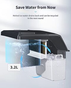 ecozy Ice Maker Countertop, 44lbs Per Day, 24 Cubes Ready in 13 Mins, Self-Cleaning Portable Ice Maker Machine with Ice Bags/Ice Scoop/Ice Basket for Home Office Bar Party, Stainless Steel
