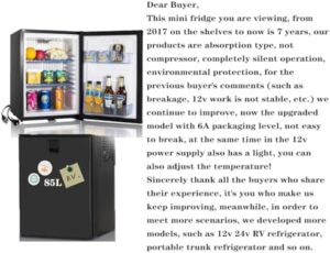 SMETA Update 12 Volt RV Refrigerator Mini Fridge with Lock Truck Refrigerator Freightliner Cascadia Drivers DC 12V|110V Compact Small Fridge Upright Deep Freezers Camper Wheeler 36 qt 1.2 cuft