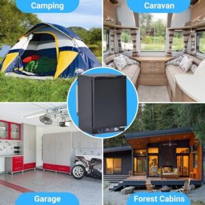 SMETA Upgrade 110V 12v RV Propane Fridge Compact Refrigerator 3 Way Fridge for RV Camper Freightliner Cascadia Truck Gas 12 Volt Mini Fridge Can Cooler, 1.45 Cu.Ft Black