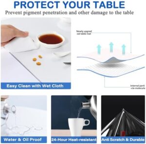 WanDeela 1.5mm Thick 58X120 Inches New Version Clear Table Protector Desk Mat for Desktop Small Clear Desk Pad Protector Rectangle Waterproof Plastic Table Cover for Writing Desk Office Computer