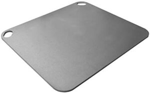 DareBuilt Metal Works 16x16x3/8'' Ultra Pro Deluxe Baking Oven Steel, metal grey, placed inside an oven, ready for baking.  