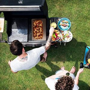 DareBuilt Metal Works 16x16x3/8'' Ultra Pro Deluxe Baking Oven Steel, metal grey, placed inside an oven, ready for baking.  