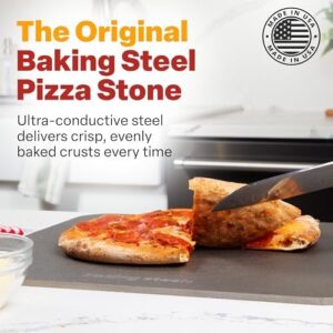 Baking Steel – The Original Ultra Conductive Pizza Stone for crispy homemade pizza and bread, pre-seasoned and crack-proof.  