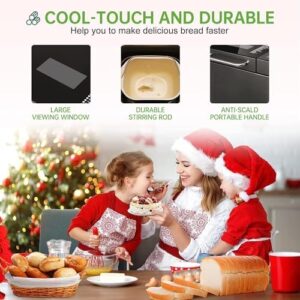 KBS Large 17-in-1 Bread Machine with stainless steel design, auto fruit nut dispenser, and nonstick ceramic pan.  