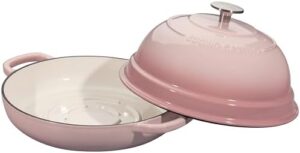 EDGING CASTING Enameled Cast Iron Dutch Oven Pot, 6 Quart, Pink – Perfect for Homemade Sourdough Bread Baking  