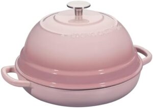 EDGING CASTING Enameled Cast Iron Dutch Oven Pot, 6 Quart, Pink – Perfect for Homemade Sourdough Bread Baking  