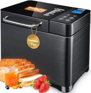 KBS 17-in-1 Bread Maker with dual heaters, auto nut dispenser, and ceramic pan for perfect homemade bread  