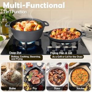 BOVZOR 5-Quart Bread Oven with proofing basket, stainless steel mixing bowl, and parchment paper – perfect for baking, roasting, simmering, braising, and pan-frying  